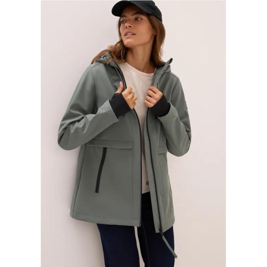 CECIL Midi softshell jas Groen