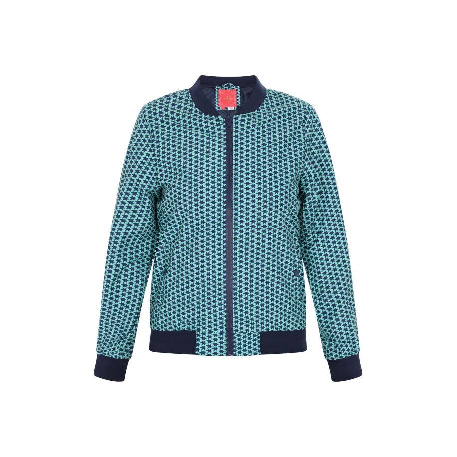 Swirly swirly Tussenjas navy / donkerblauw / mintgroen -