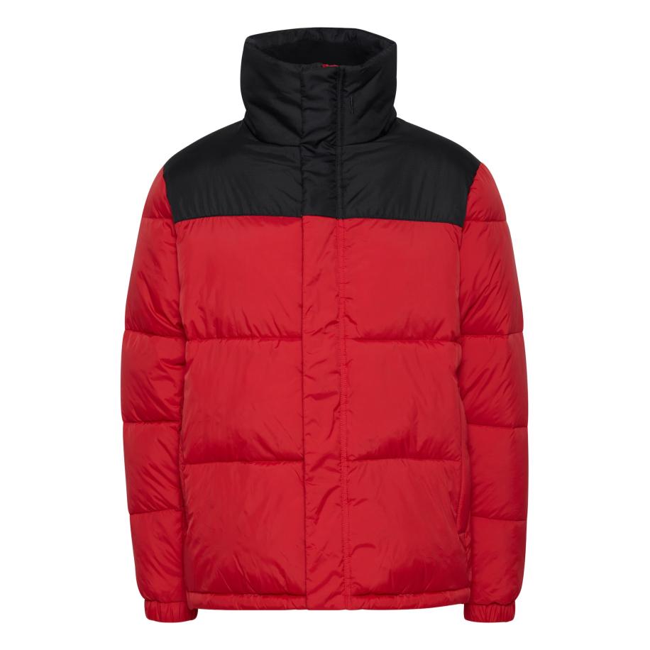 Solid !Solid Winterjas donkerrood / zwart -