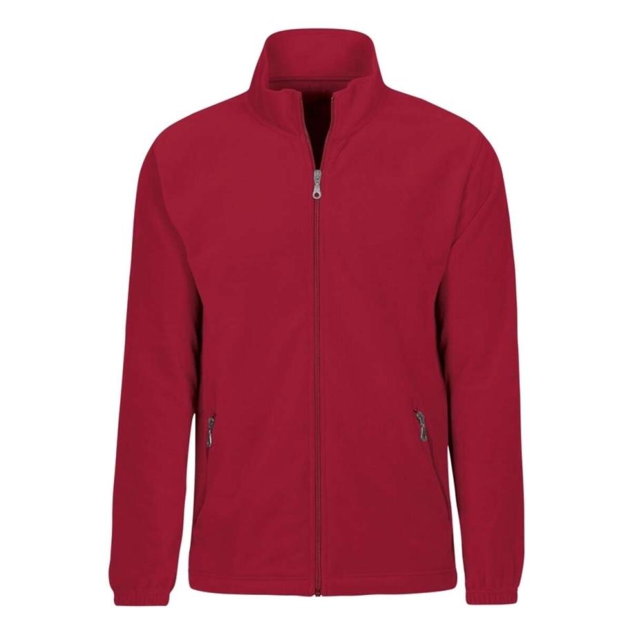 TRIGEMA Fleece jas robijn, Effen Rood