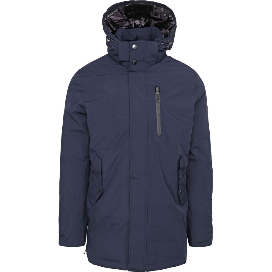 Suitable Baz Winterjas Navy Blauw