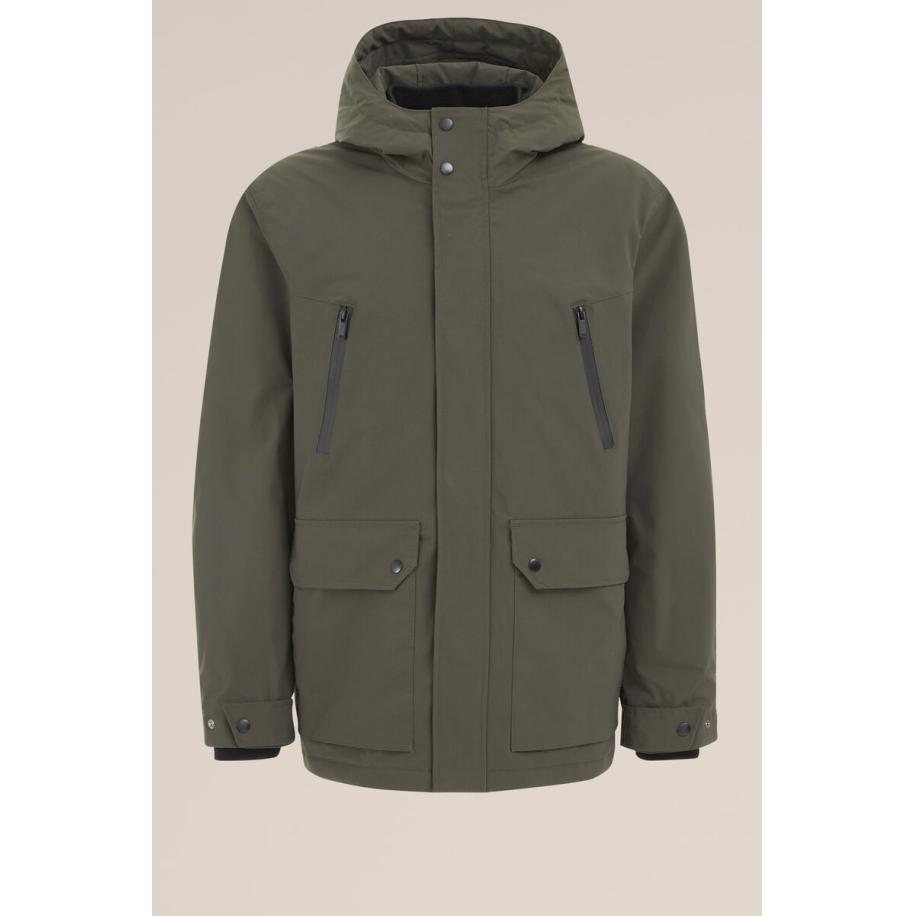 WE Fashion Heren parka jas - Regular fit - Zeegroen - Maat: XS Groen