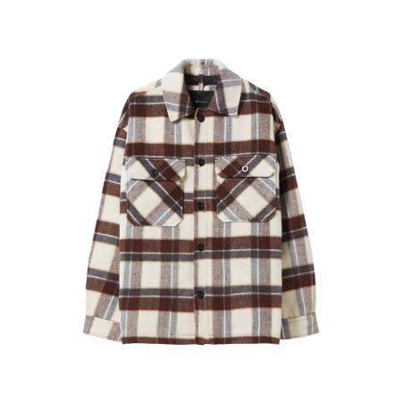 Bershka Bershka Tussenjas donkerbruin / bordeaux / wit