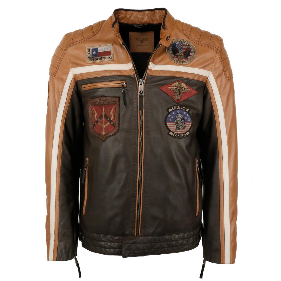 Top gun TOP GUN Tussenjas cognac / donkerbruin / gemengde kleuren / offwhite -