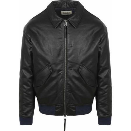 Scotch and Soda Faux Leather Bomberjack Zwart