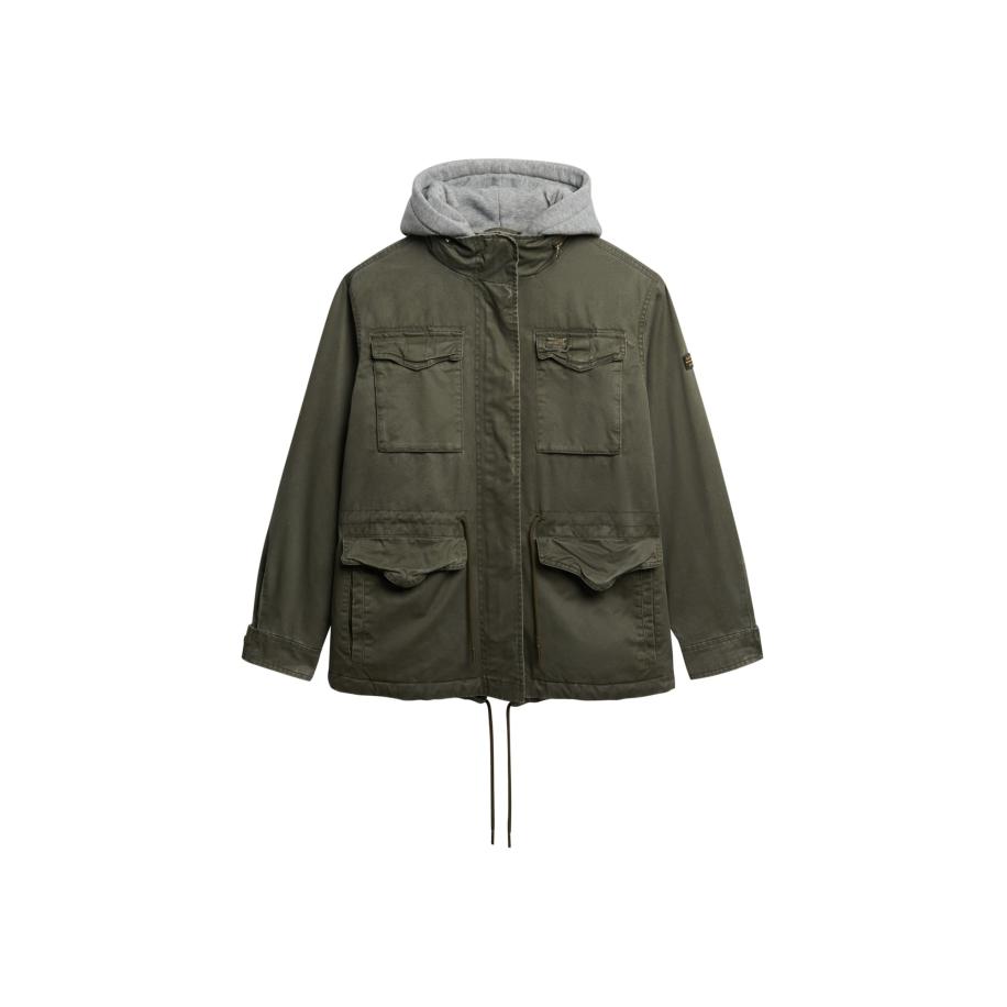 Superdry Superdry Tussenparka grijs gemêleerd / kaki -