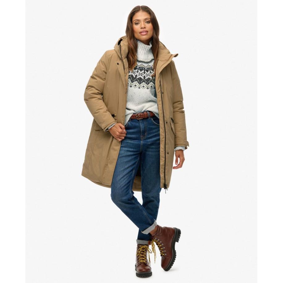 Superdry Superdry Winterparka City Fishtail donkerbeige -