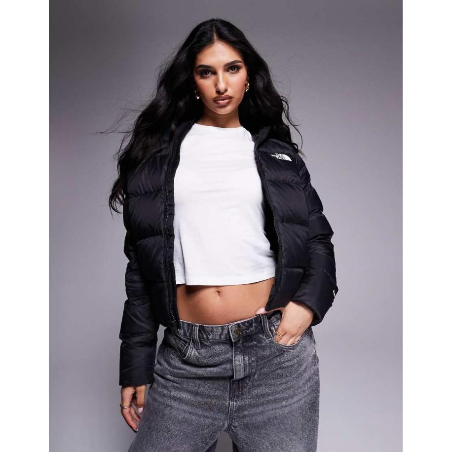 The North Face Hyalite Gewatteerd puffer jack met capuchon met donsvulling in zwart Zwart