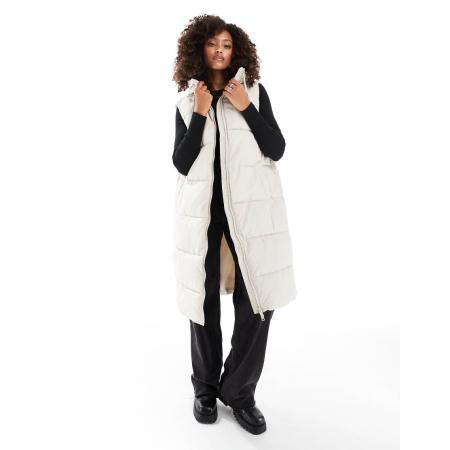 Vero Moda Lange bodywarmer in wit-Neutraal