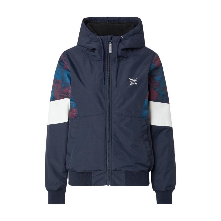 Iriedaily Tussenjas Blotchy marine / enziaan / donkerrood / wit Blauw