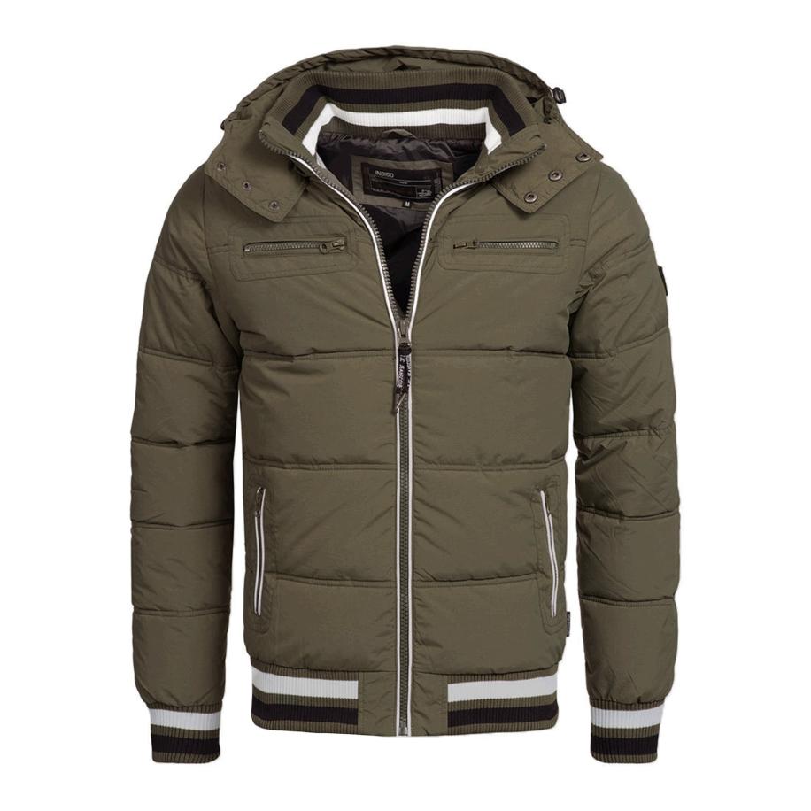 INDICODE JEANS INDICODE JEANS Winterjas Marlon olijfgroen / wit -
