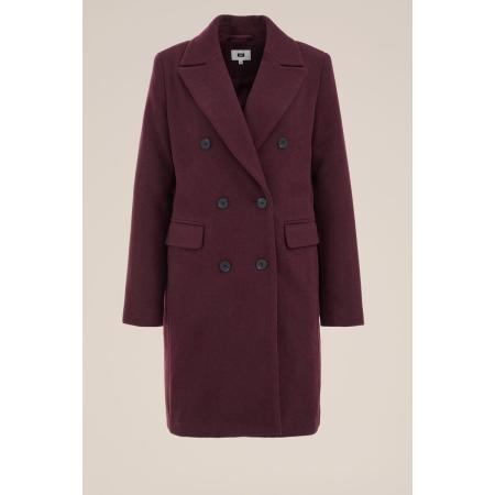 WE Fashion Dames jas van wolmix - Regular fit - Bordeauxrood - Maat: 34
