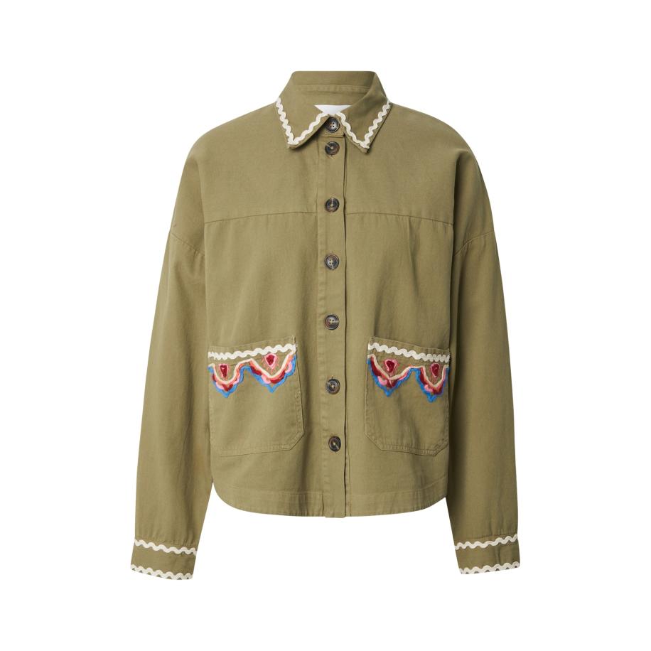 YAS YAS Tussenjas YASMIRRA blauw / olijfgroen / lichtroze / wit -