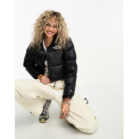 The North Face Nuptse Cropped donsjack in zwart