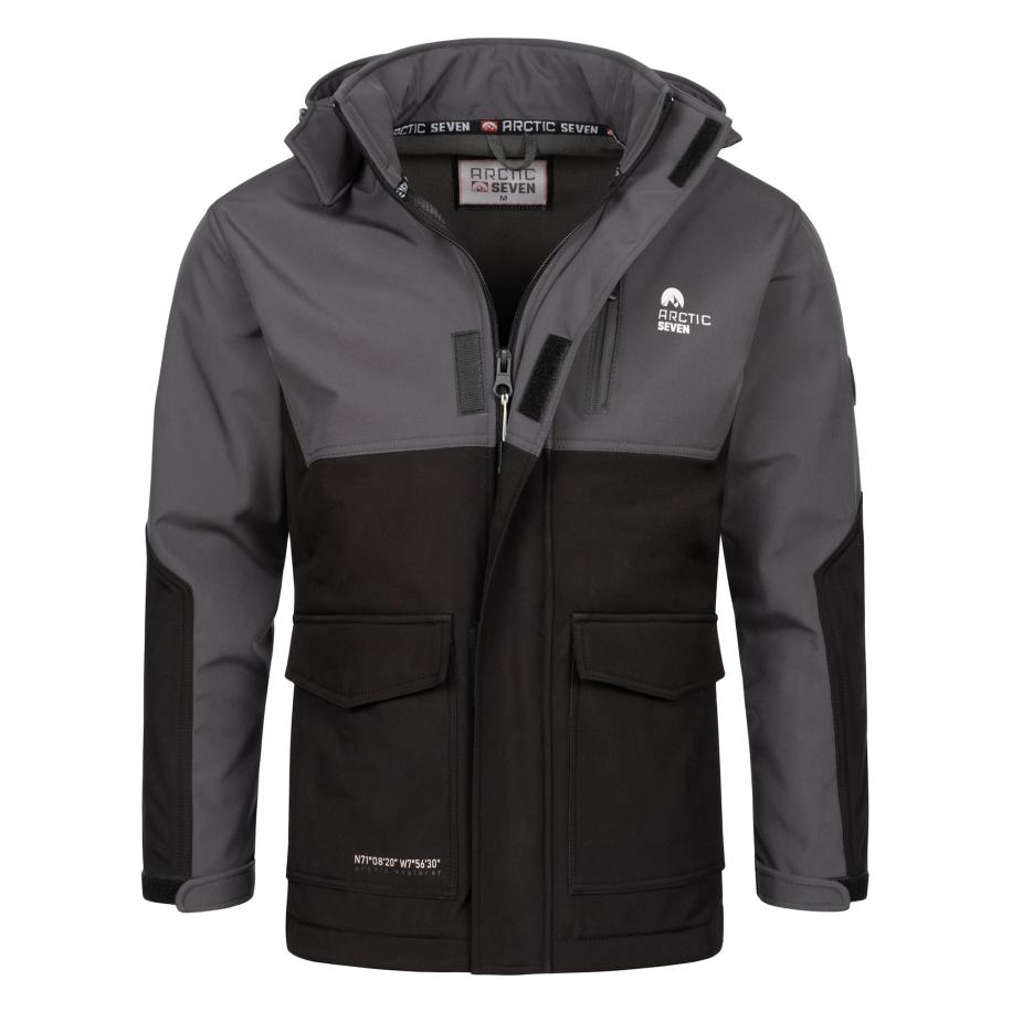 Arctic Seven Arctic Seven Functionele jas donkergrijs / zwart / wit -