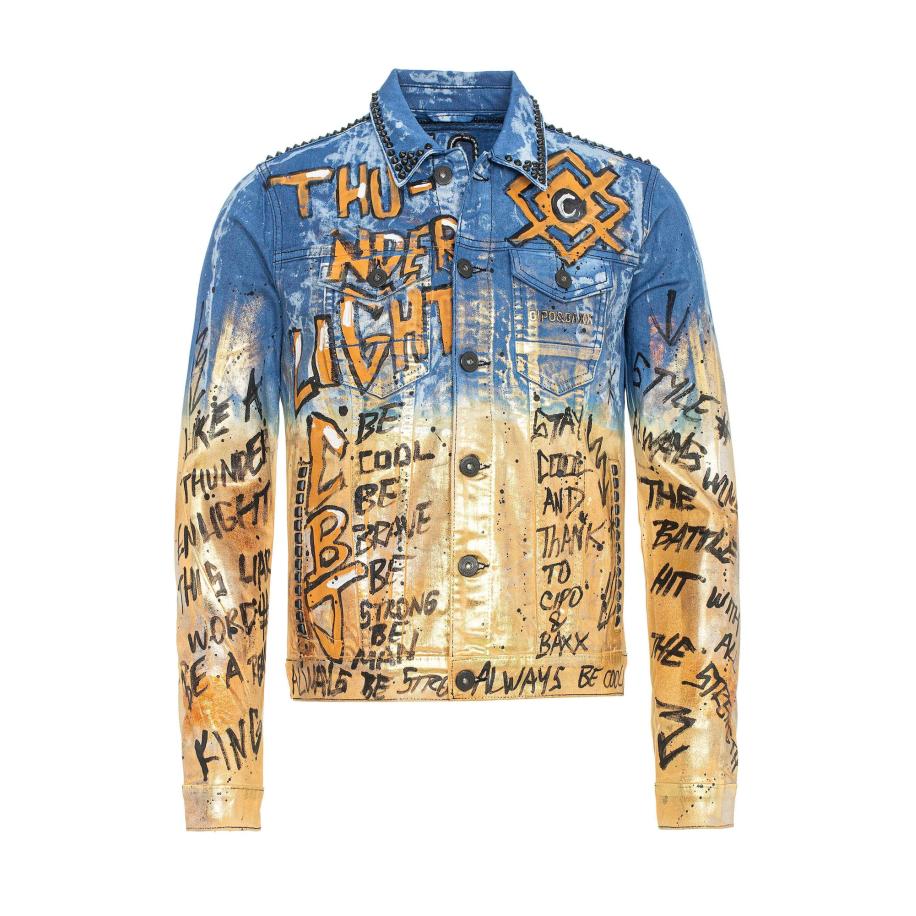 Cipo & Baxx CIPO & BAXX Tussenjas blauw / geel -