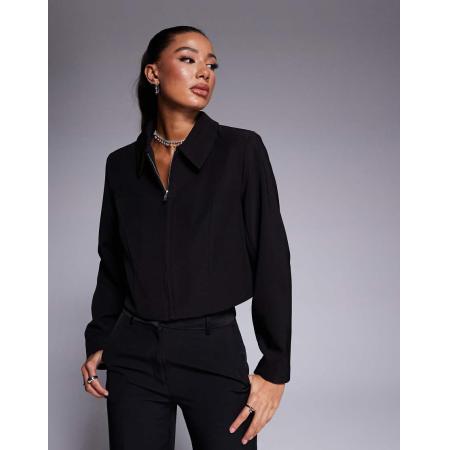 River Island Jack met kraagje en rits in zwart