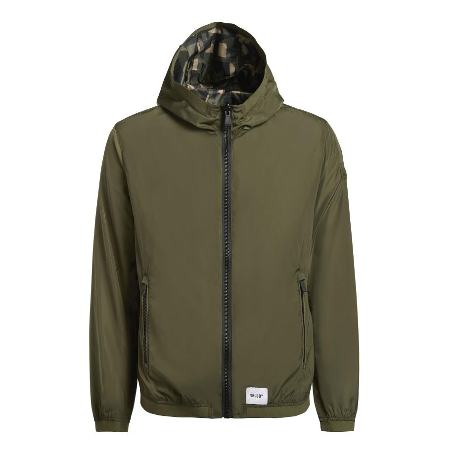 Khujo khujo Tussenjas Ferd olijfgroen / zwart / wit -