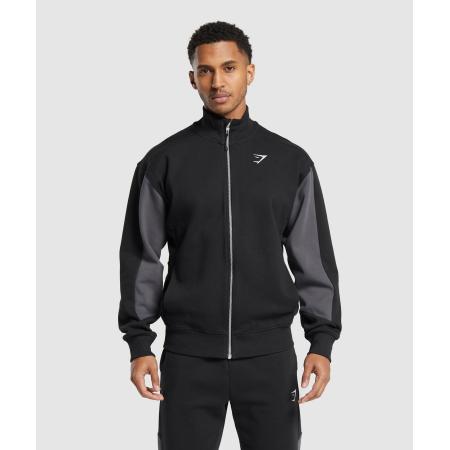 Gymshark Pique Track Jacket Black/Onyx Grey