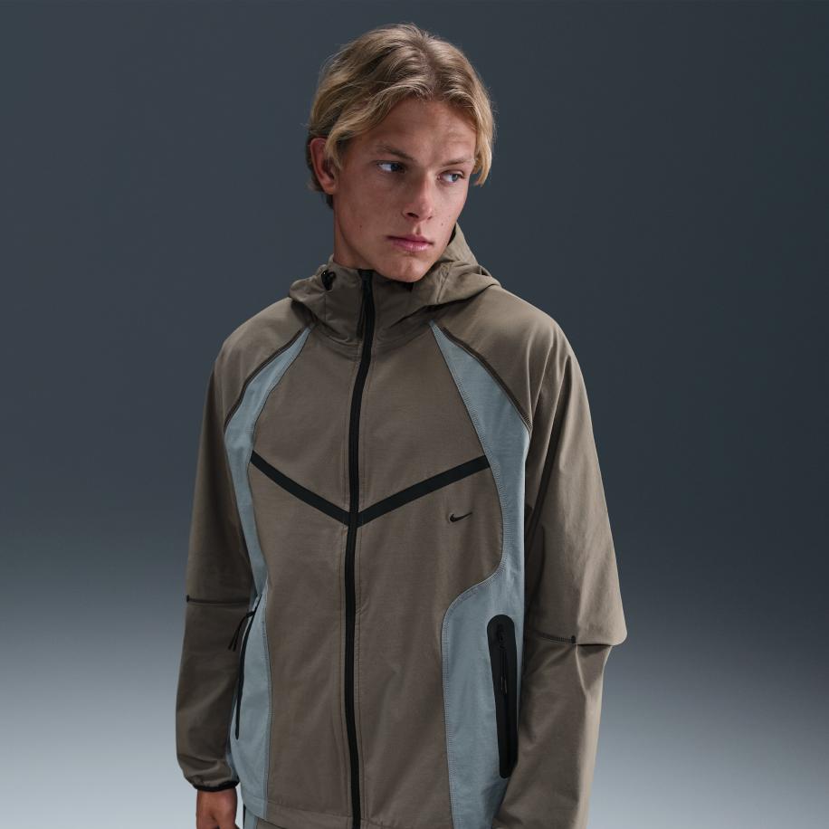 Nike Tech Dri-FIT ruimvallend geweven Windrunner herenjack met kleurblokken - Grijs Grijs