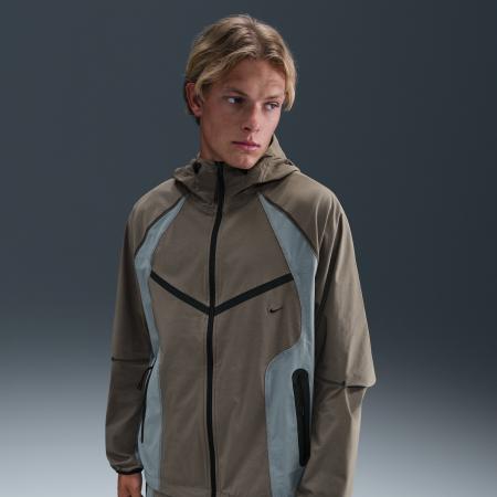 Nike Tech Dri-FIT ruimvallend geweven Windrunner herenjack met kleurblokken - Grijs