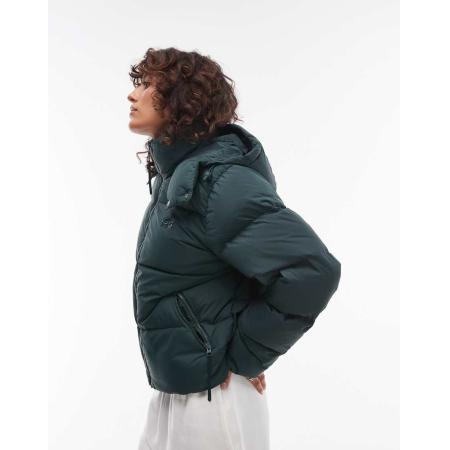 Lacoste Gewatteerde pufferjas met rits in donkergroen