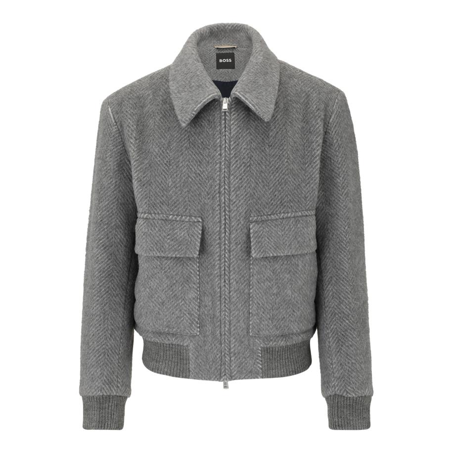 Hugo Boss BOSS Tussenjas Charly-254 donkergrijs -