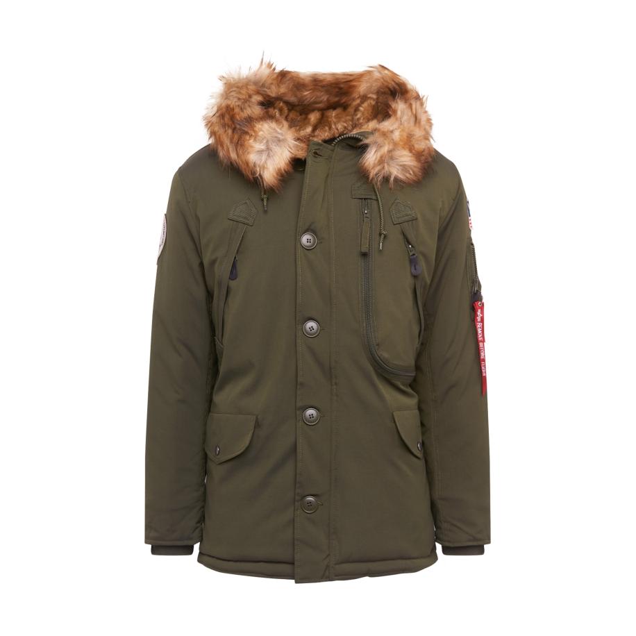 Alpha Industries ALPHA INDUSTRIES Winterparka Polar chamois / olijfgroen / knalrood / wit -