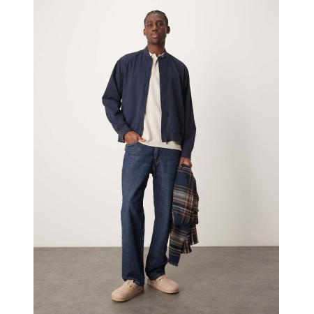 New Look - Bomberjack van keperstof in marineblauw