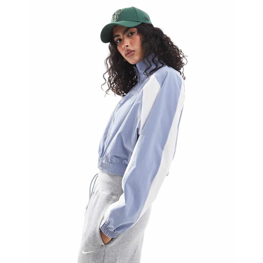 Nike Trend Street Geweven jack met rits in blauw en wit Blauw