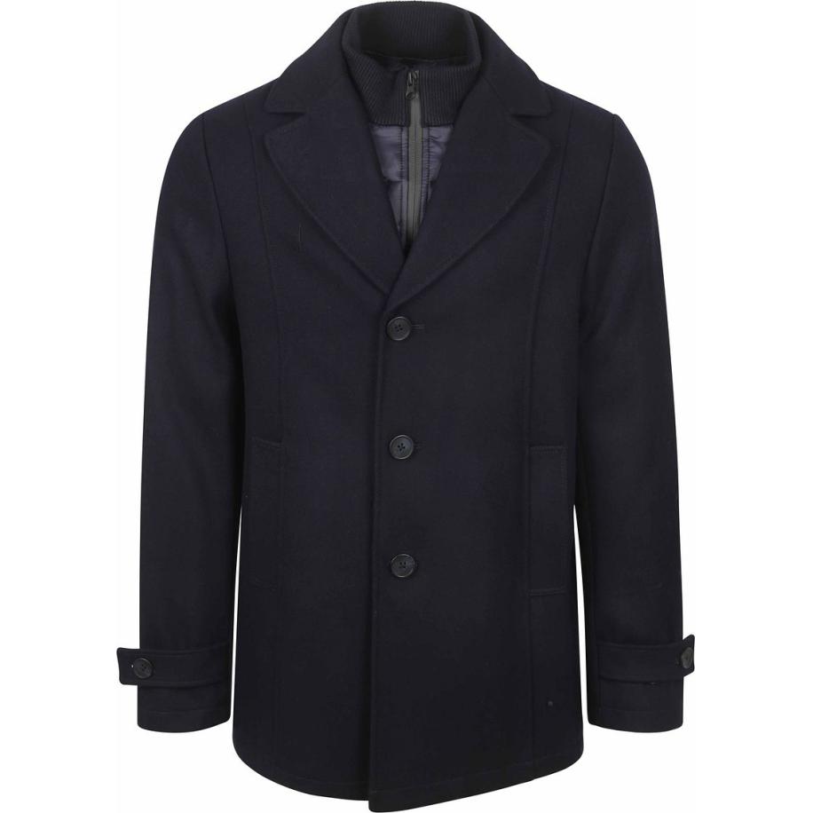 Steppin' Out Caban Coat Wol Navy Blauw