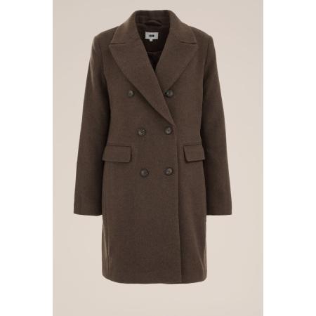 WE Fashion Dames jas van wolmix - Regular fit - Bruin - Maat: 34