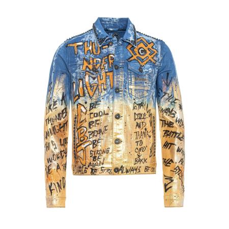 Cipo & Baxx CIPO & BAXX Tussenjas blauw / geel