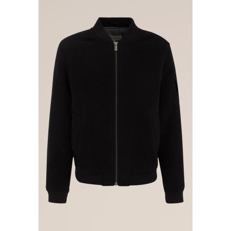 Van Gils heren Bomberjack van wolmix - Regular fit - Zwart - Wol - Maat: M