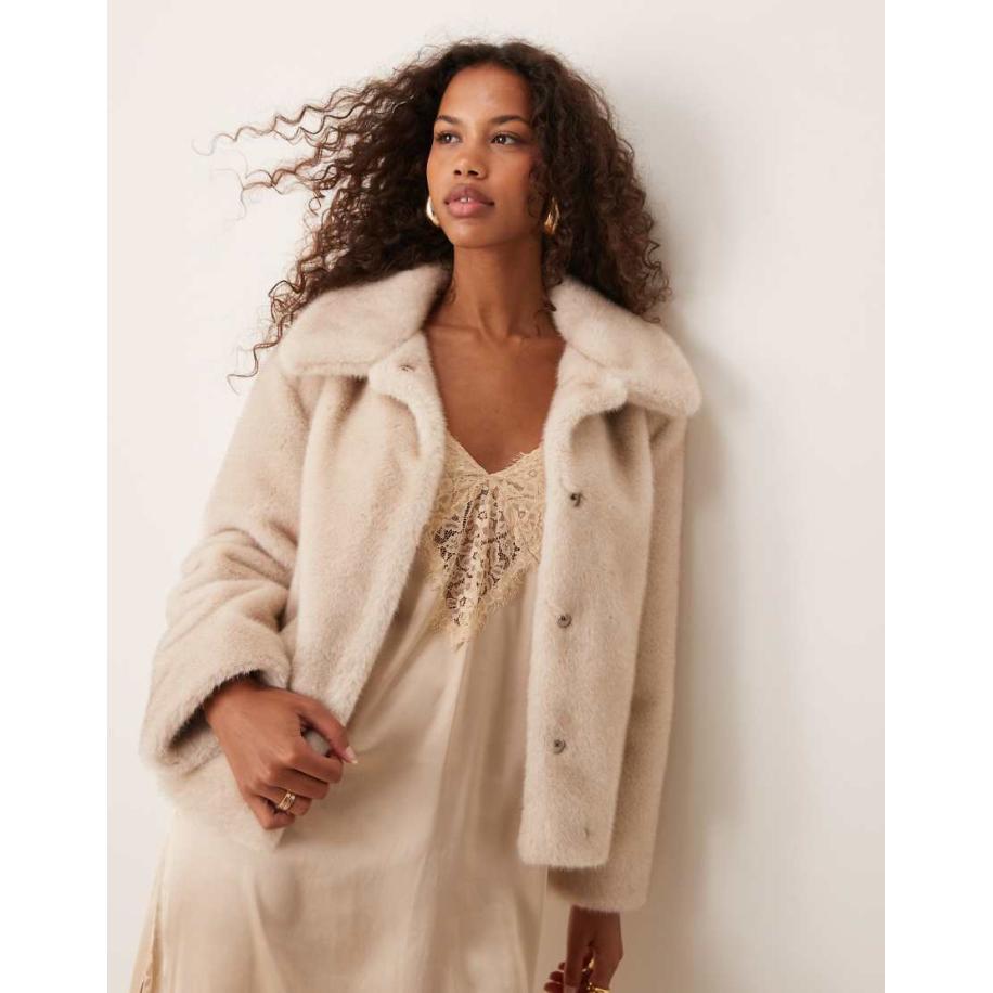 Abercrombie & Fitch Jas van borg met kraag in beige-Neutraal Multicolor