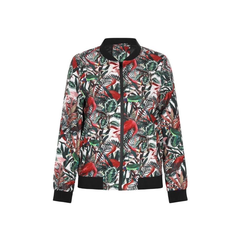 ALEKO Tussenjas groen / rood / zwart / wit Groen