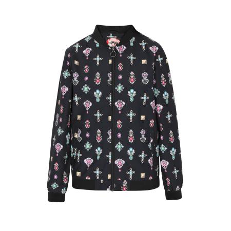 myMo ROCKS Tussenjas blauw / groen / pink / zwart