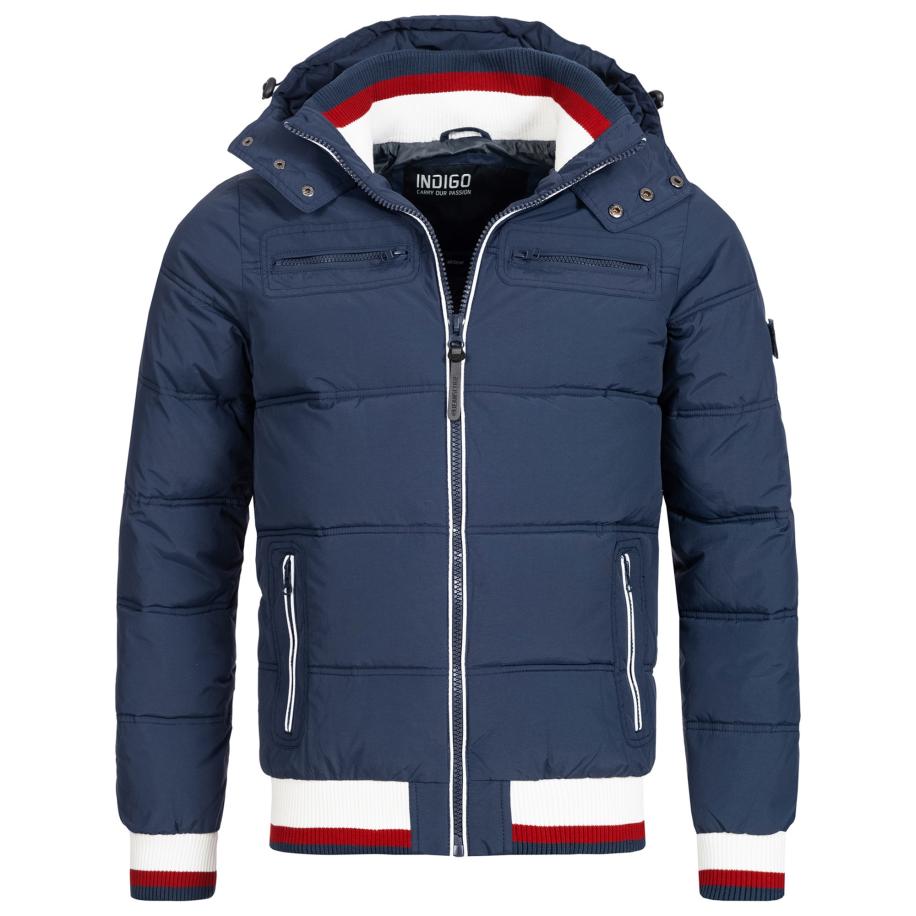 INDICODE JEANS INDICODE JEANS Winterjas Marlon navy / vuurrood / natuurwit -