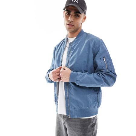 New Look - Bomberjack van canvas in blauw