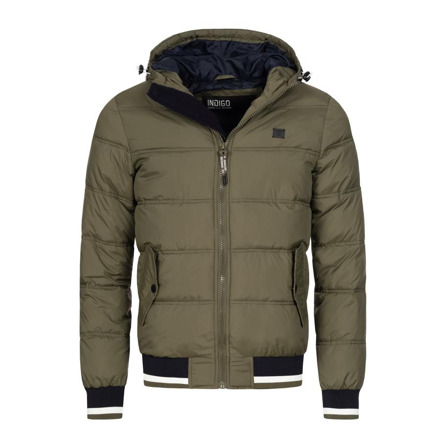 INDICODE JEANS INDICODE JEANS Winterjas Bacon olijfgroen / zwart / wit -