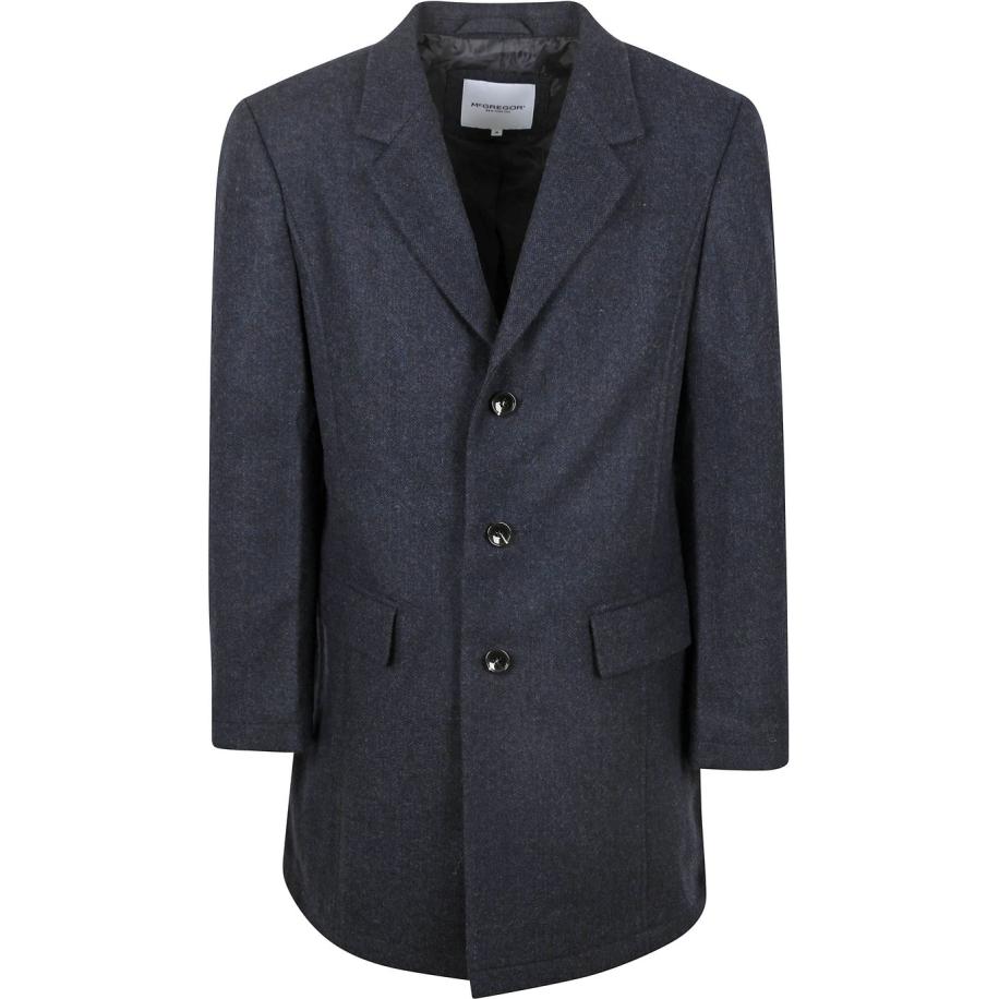 McGregor Coat Wool Herringbone Navy Blauw