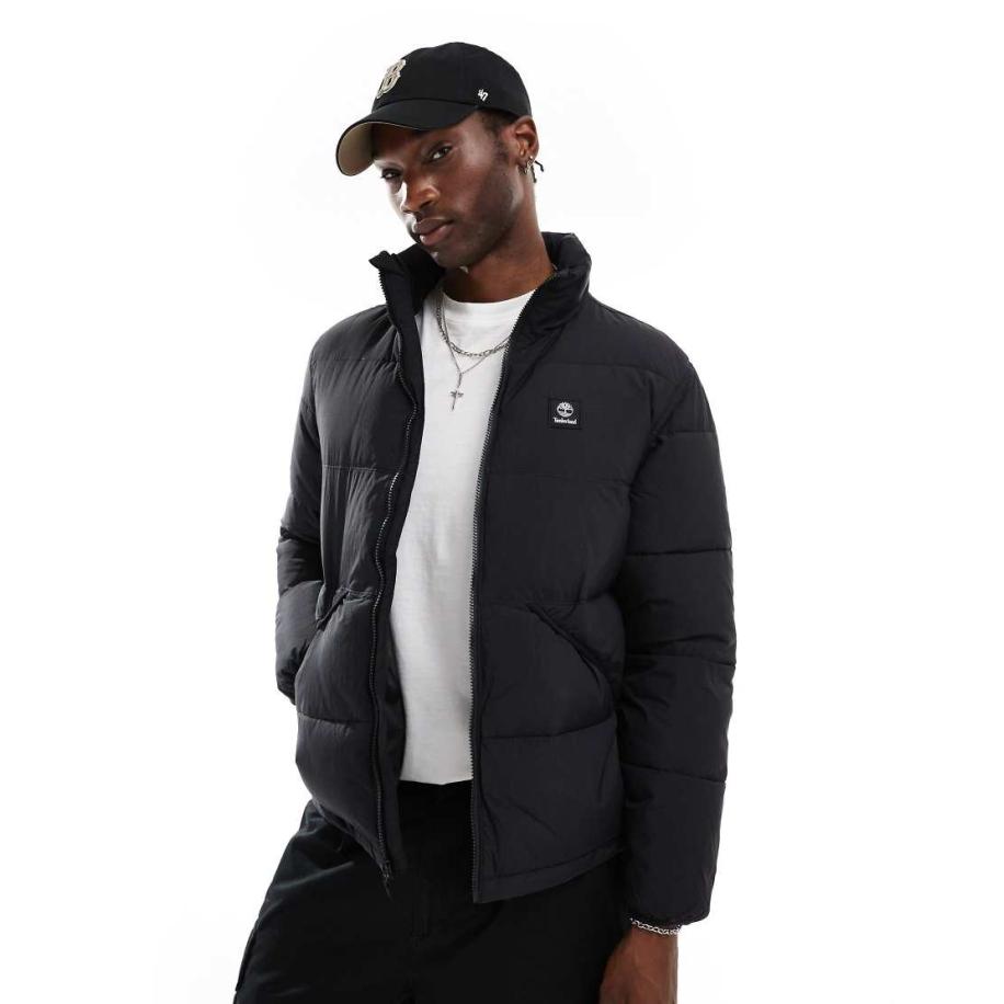 Timberland - Gewatteerd jack met klein logo in zwart Zwart