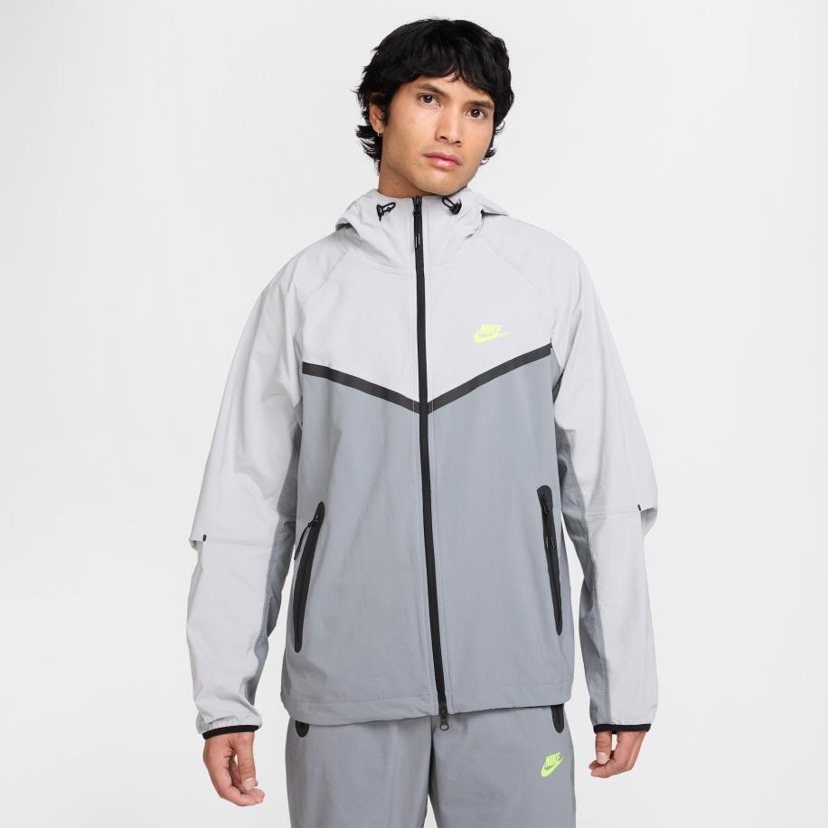 Nike Tech geweven Windrunner herenjack met rits over de hele lengte - Grijs Grijs