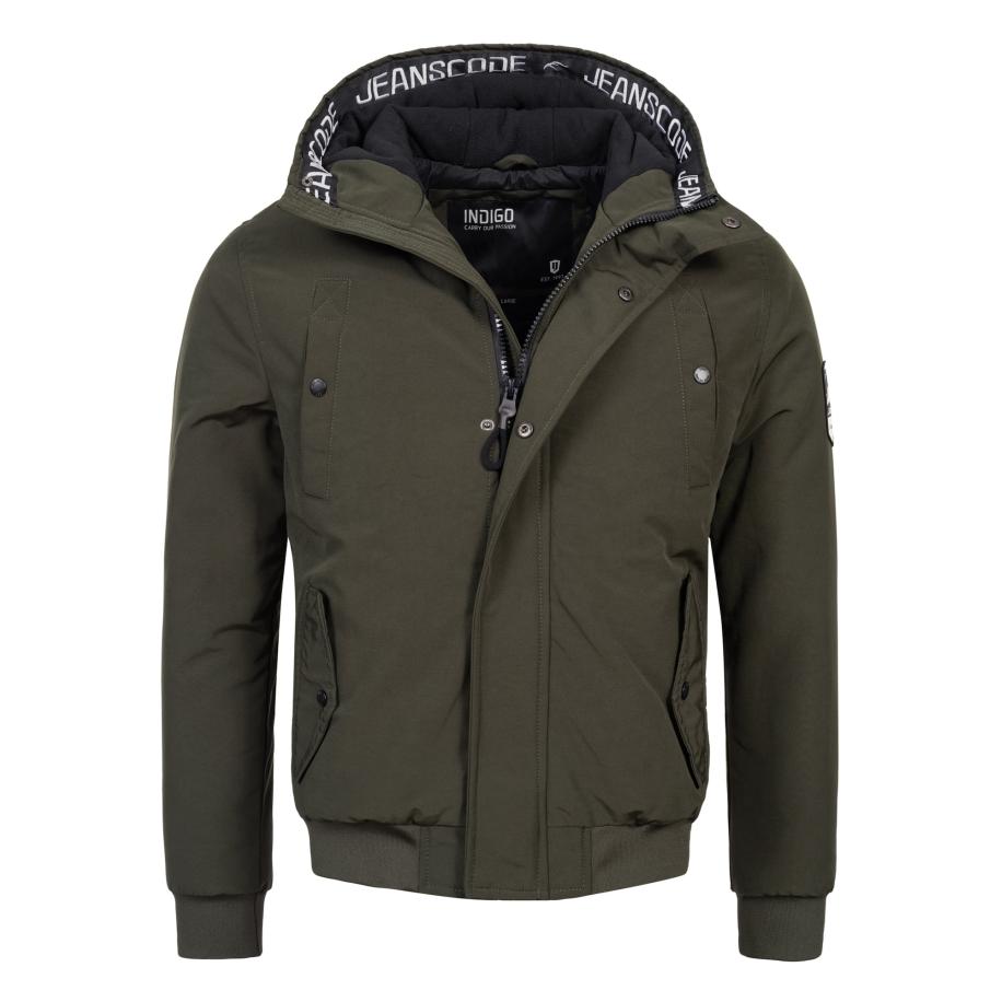 INDICODE JEANS INDICODE JEANS Winterjas Albany donkergroen / zwart / wit -