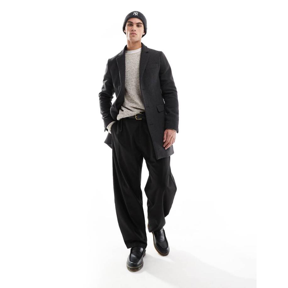 French Connection Nette elegante tweed jas in antracietgrijs Grijs