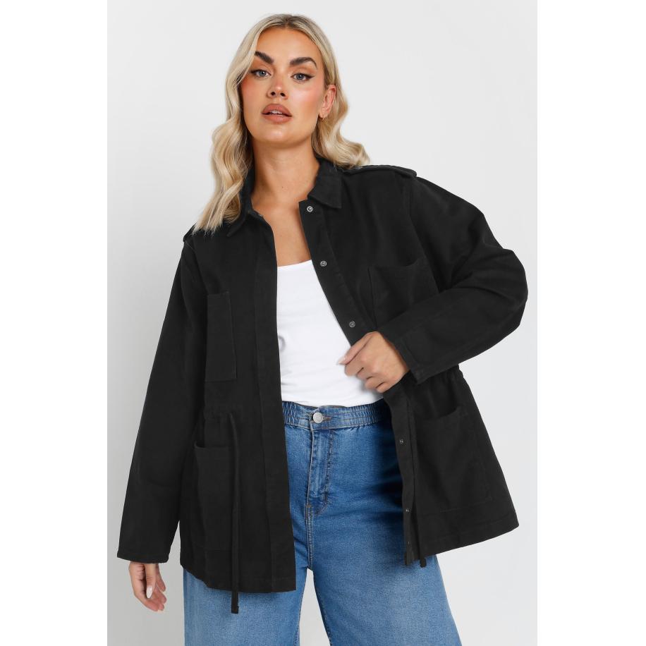 Yours Denim Jack Met Meerdere Zakken In Zwart Size 58-60 Zwart