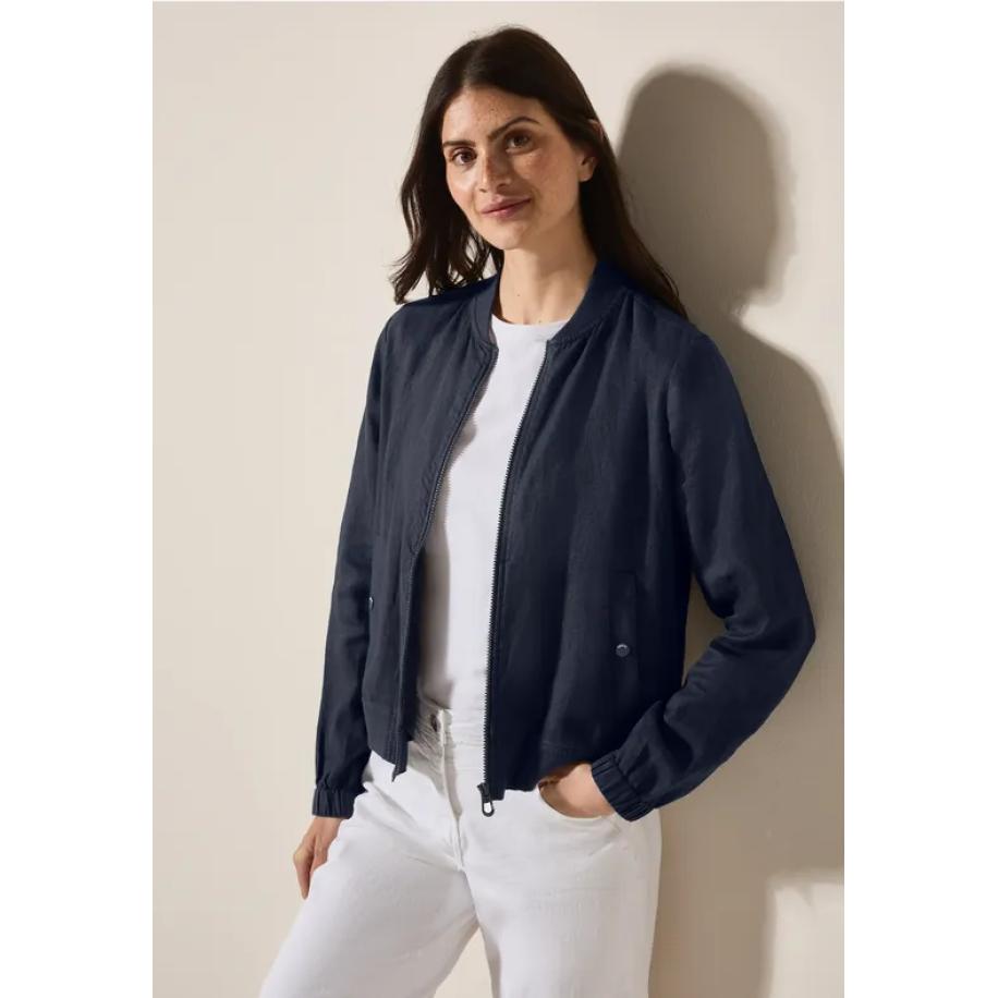 CECIL Lichtgewicht linnen blouson Blauw