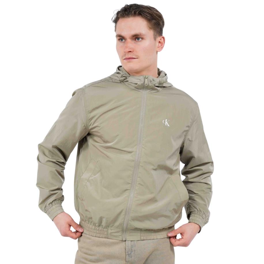 Calvin Klein Nylon Hooded Windbreaker Zomerjas Groen