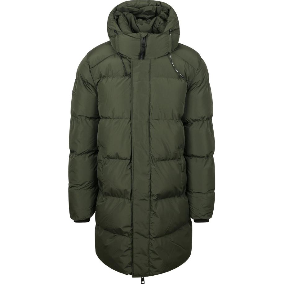 Superdry Lange Pufferjas Hooded Mosgroen Groen