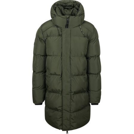Superdry Lange Pufferjas Hooded Mosgroen